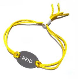 Disposable RFID NFC bracelet oval chip tag String wristband for festival payment